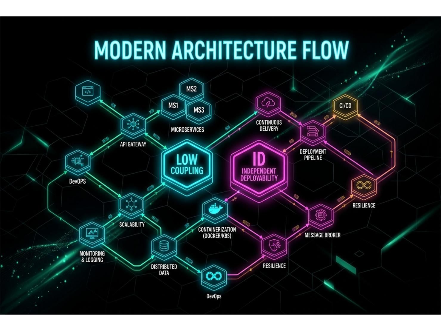 แผนภาพโฟลว์เปรียบเทียบการ Deploy แบบผูกมัดกับการ Deploy อิสระของไมโครเซอร์วิส