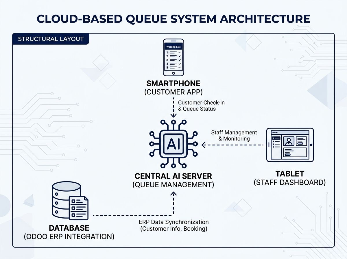 Technical Diagram of Smart Queue Management System Architecture